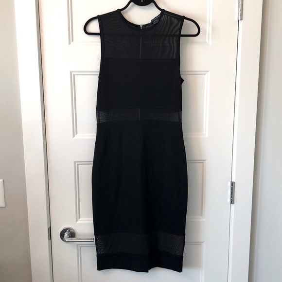 NWOT French Connection Mesh-Inset Sleeveless Bodycon Dress - 6 - Picture 3 of 12